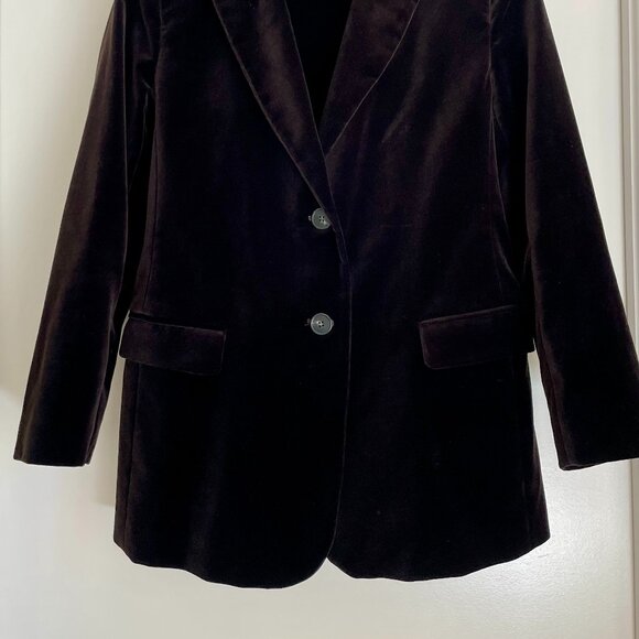 Max Mara Weekend Velvet Blazer & Trouser Set | Two-Piece Suit | Brown - Picture 5 of 7